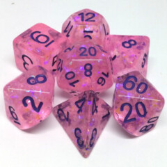 16mm Resin Flash Dice Poly Dice Set: Pink